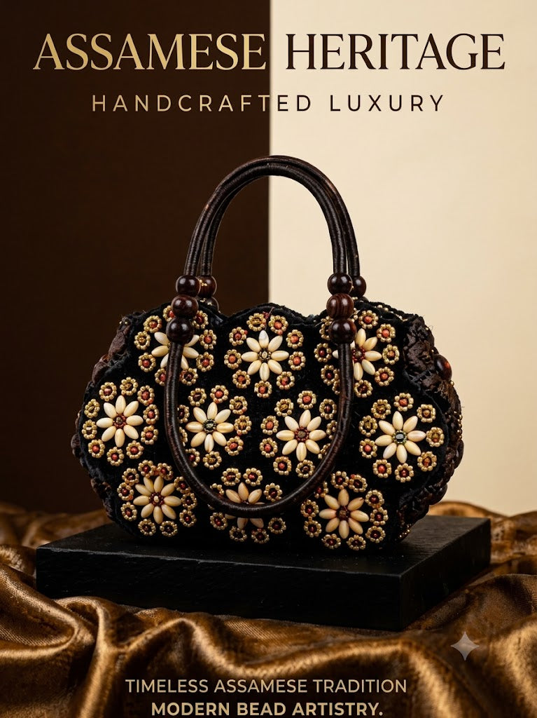 Handcrafted Floral Beaded Crochet Handbag for Women | Premium Ethnic & Party Shoulder Bag | Luxury Designer Purse