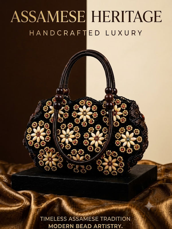 Handcrafted Floral Beaded Crochet Handbag for Women | Premium Ethnic & Party Shoulder Bag | Luxury Designer Purse