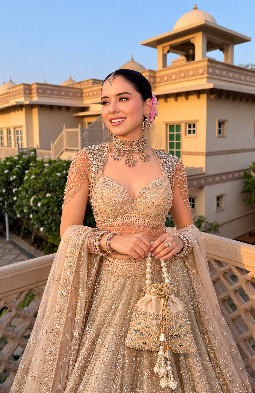 Pearl Embellished Royal Potli Bag