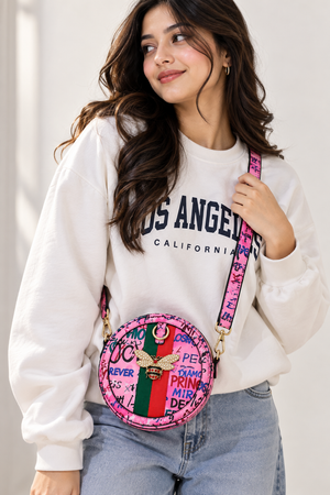 Stylish Printed Round Sling Bag for Women