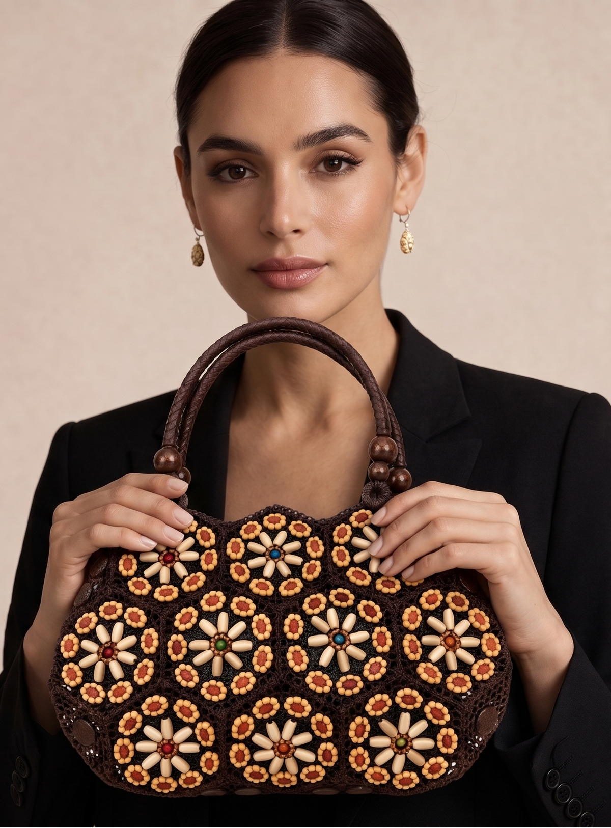 Handcrafted Floral Beaded Crochet Handbag for Women | Premium Ethnic & Party Shoulder Bag | Luxury Designer Purse