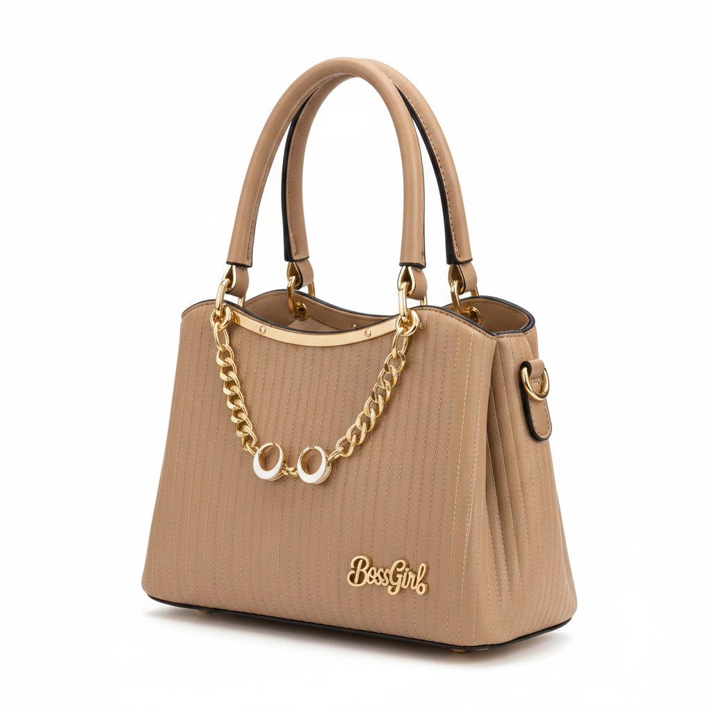 Beige Handbag Studio Shot