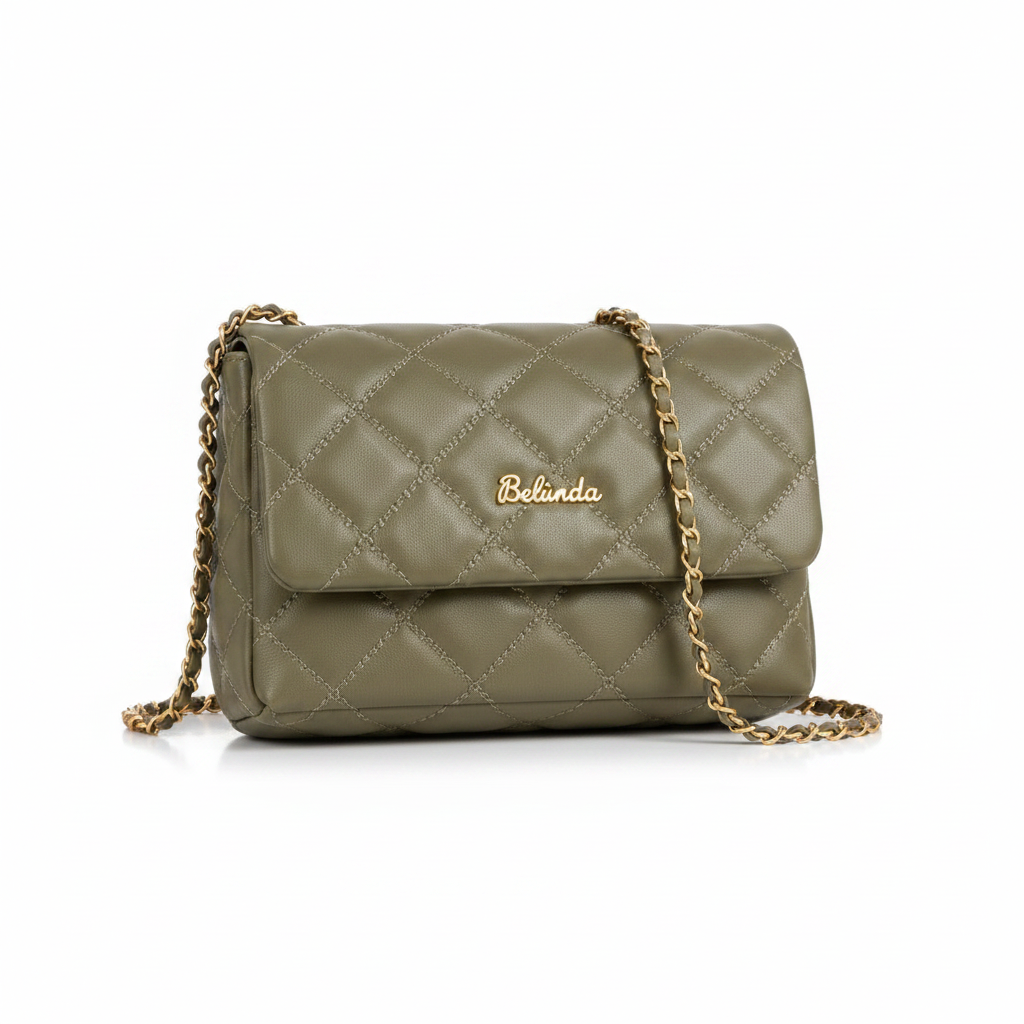 Belinda Quilted Crossbody — Olive