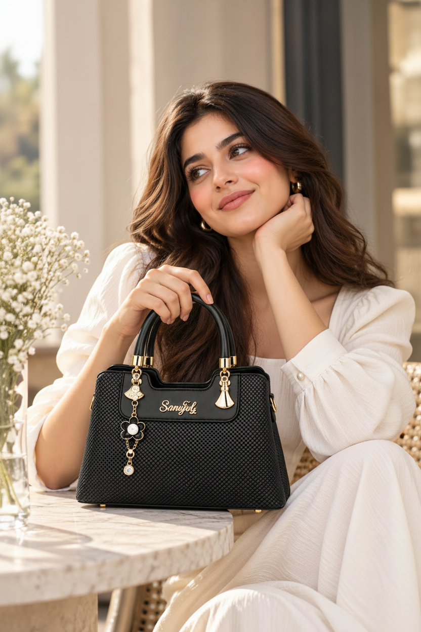 Black Mini Tote - Café Lifestyle