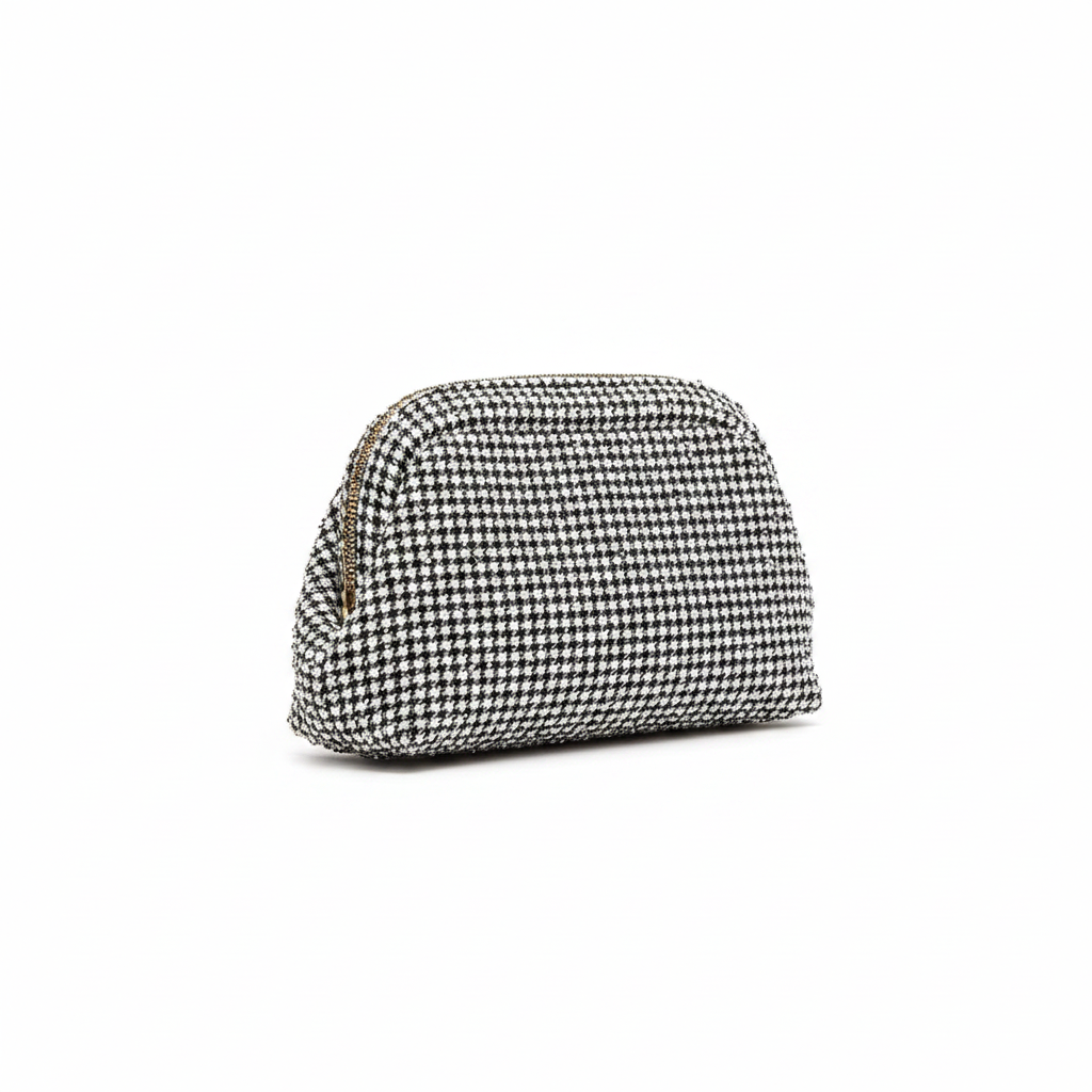 Black White Check Pouch Hero