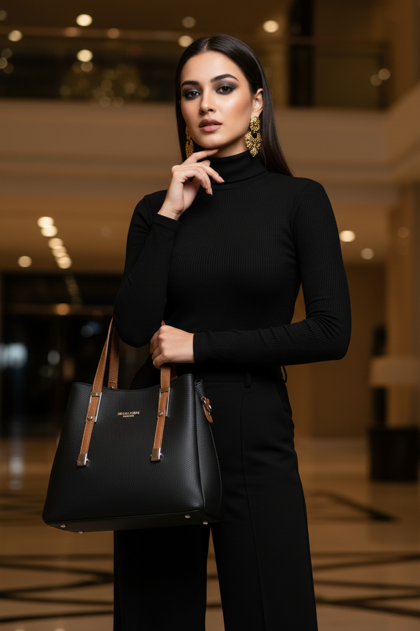 Boss Girl LH8866 — Jet Black with Model