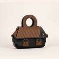 Brown Black Jute Sling Bag