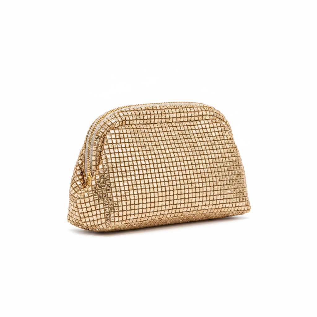 Champagne Gold Mesh Pouch Hero