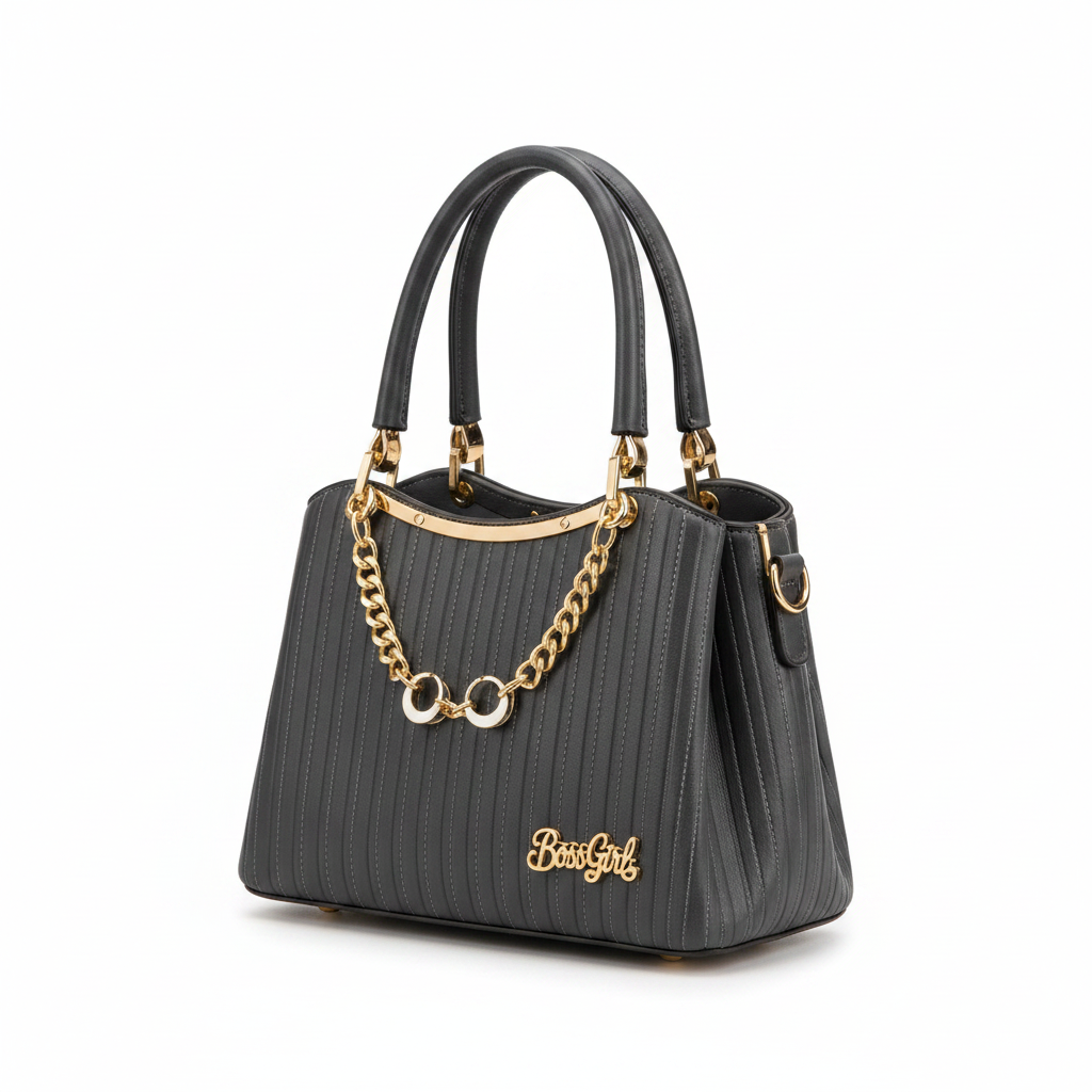 Charcoal Grey Handbag Studio Shot