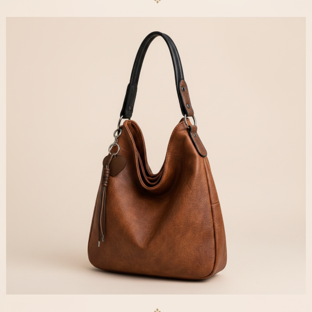Cognac Brown Hobo Bag