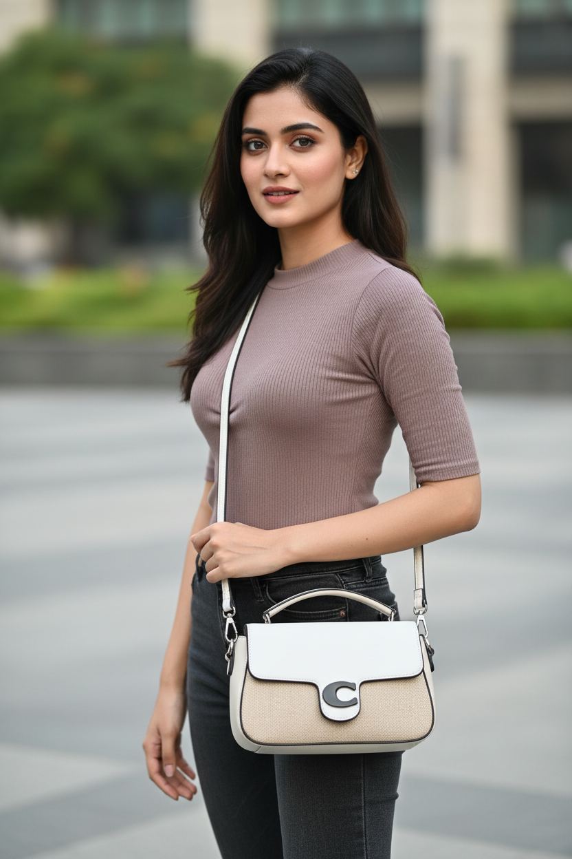 Indian Fashion Model – White Bag Lifestyle