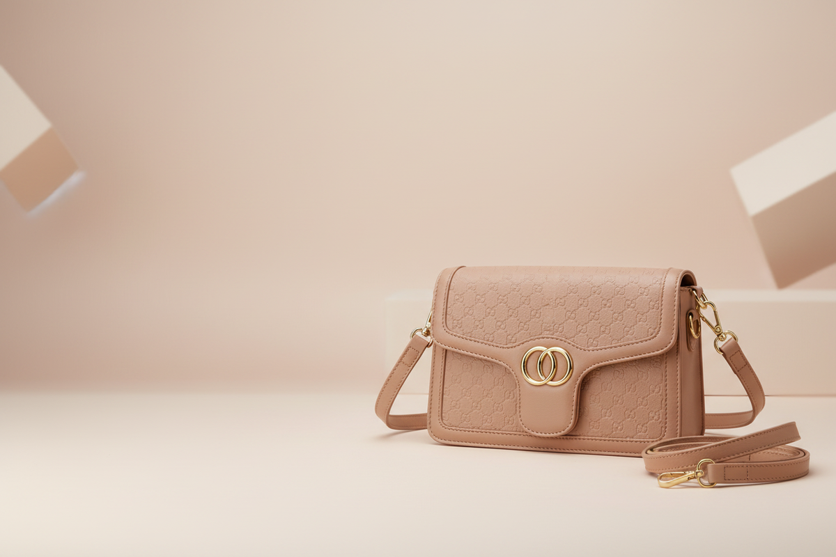 Nude Beige handbag hero with strap