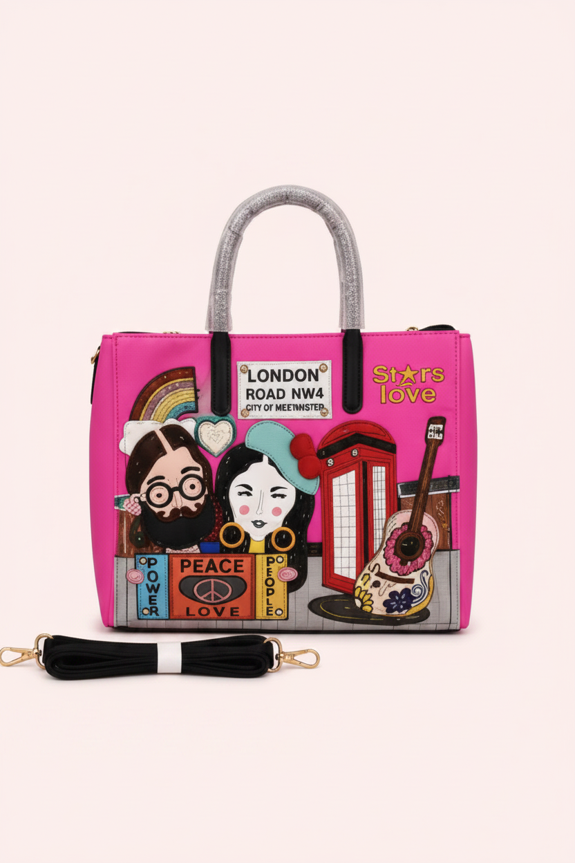 Pink Graphic Tote – Premium Studio Shot