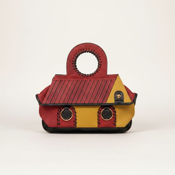 Red Mustard Jute Sling Bag