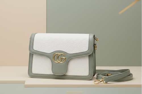 Sage Green handbag hero with strap